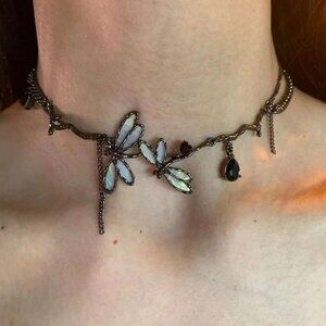 Butterfly dragonfly abalone shell fairy grunge chocker